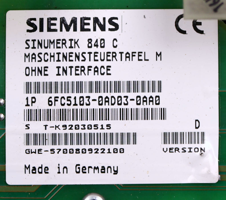 Bild des Artikels SIEMENS-SINUMERIK-840-C-Maschienensteuertafel-M-6FC5103-0AD03-0AA0