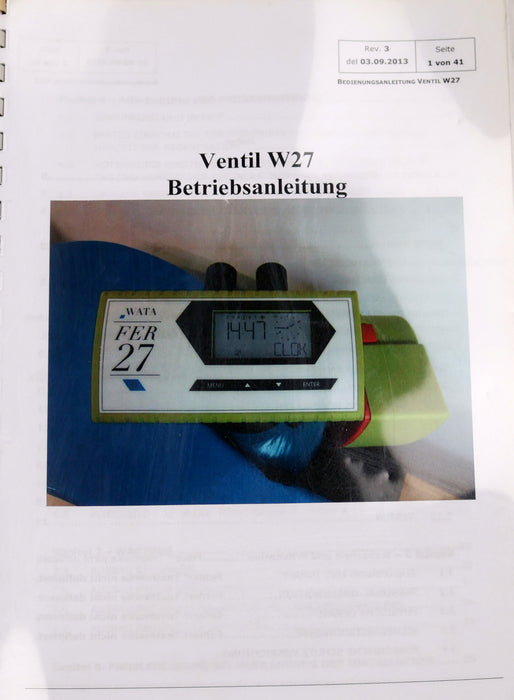 Bild des Artikels WATA-Bedienfeld-zu-FER-27-Filter-Cod-W27T-VCXL-06-230VAC-50Hz-6VAC-1A