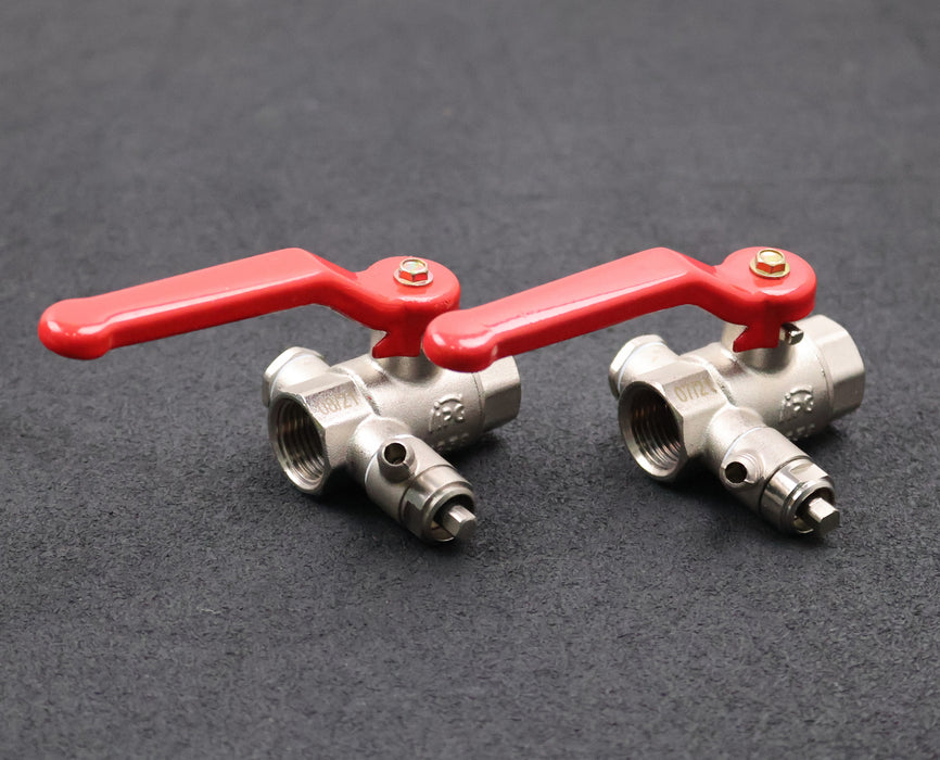 Bild des Artikels IPG-2x-Ms-Kugelhahn-mit-Entleerung-MS58-1/2''-PN20--Material-Messing-vernickelt