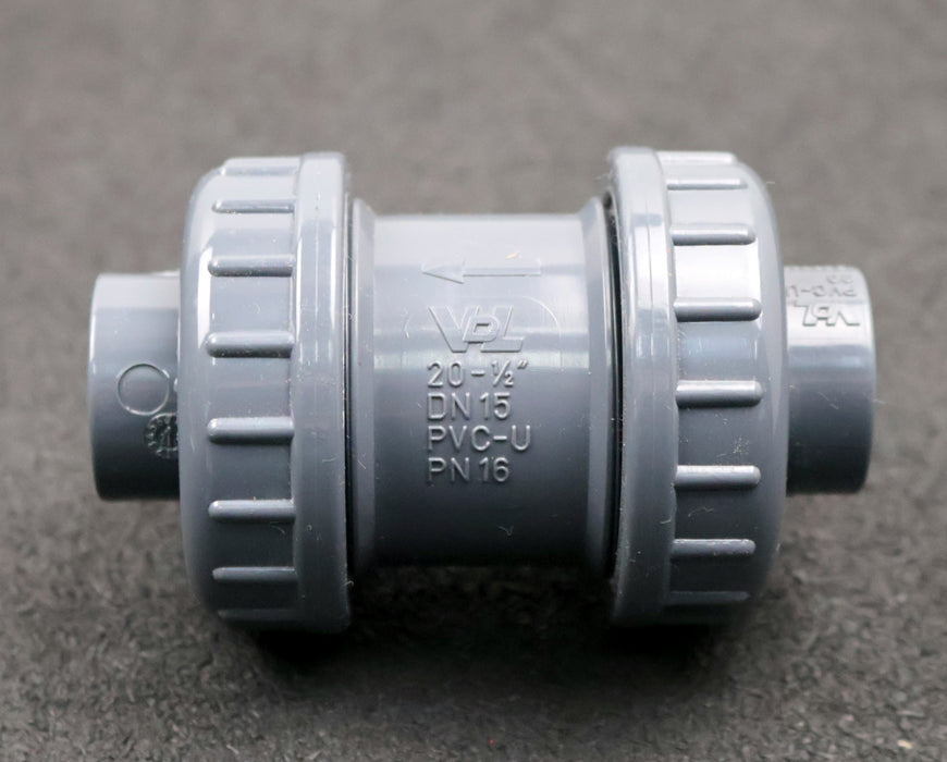 Bild des Artikels VDL-Rückschlagventil-aus-PVC-U-6.60.020-20mm---1/2''-DN15-PN16-unbenutzt