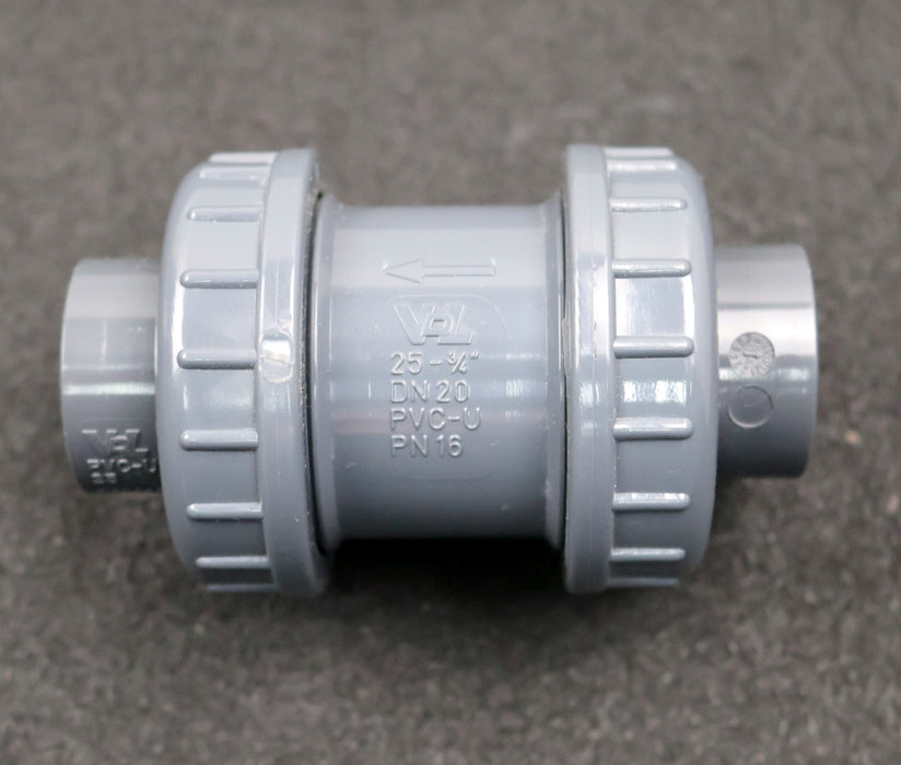 Bild des Artikels VDL-Rückschlagventil-aus-PVC-U-6.60.025-25mm---3/4''-DN20-PN16-unbenutzt