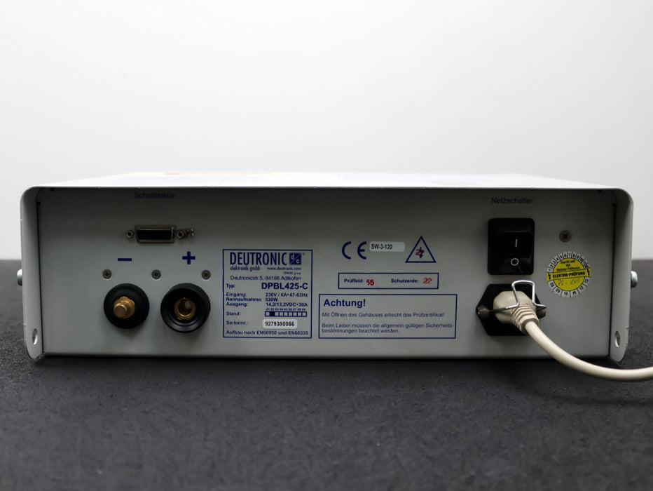 Bild des Artikels DEUTRONIC-Ladegerät-DPBL425-C-für-12V-Bleibatterien-Eingang:-230V-/-6A-/-47-63Hz