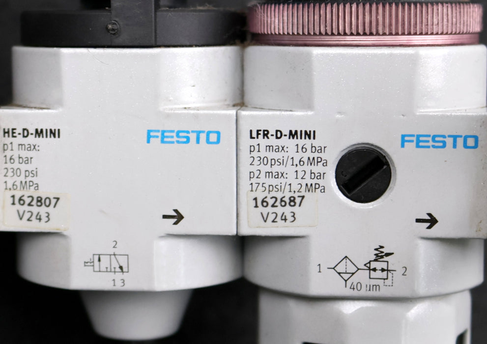 Bild des Artikels FESTO-Regelventil-LFR-D-MINI-mit-Einschaltventil-HE-D-MINI-16bar-230psi