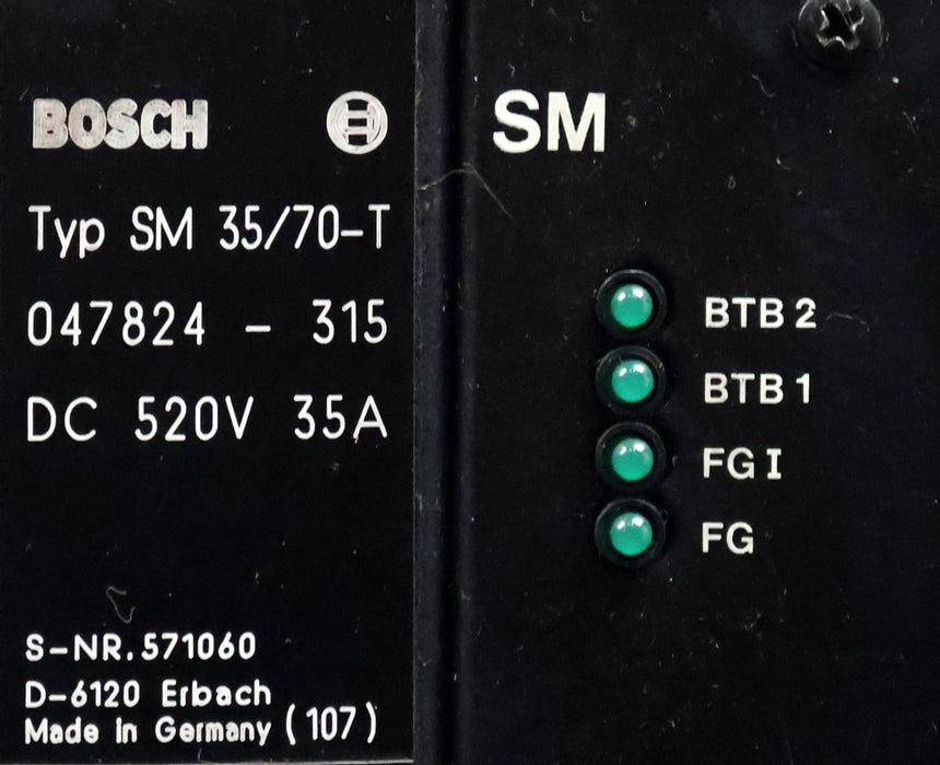 Bild des Artikels BOSCH-Servomodul-Typ-SM-35/70-T-047824-315-520VDC-35A-mit-Prüfkarte-gebraucht