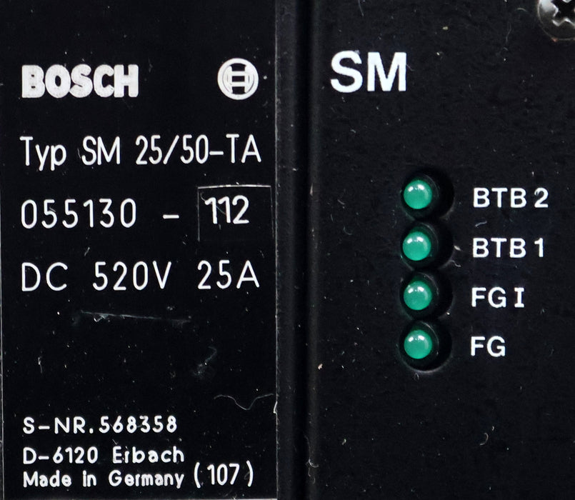 Bild des Artikels BOSCH-Servomodul-Typ-SM-25/50-T/A-055130-112-520VDC-25A-+-Prüfkarte-!-überholt-!
