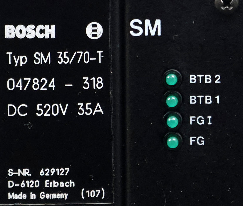 Bild des Artikels BOSCH-Servomodul-Typ-SM-35/70-T-047824-318-520VDC-35A-+-Prüfkarte-!-überholt-!