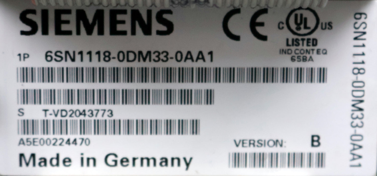 Bild des Artikels SIEMENS-SIMODRIVE-Regelungseinschub-6SN1118-0DM33-0AA1-Version-B-gebraucht