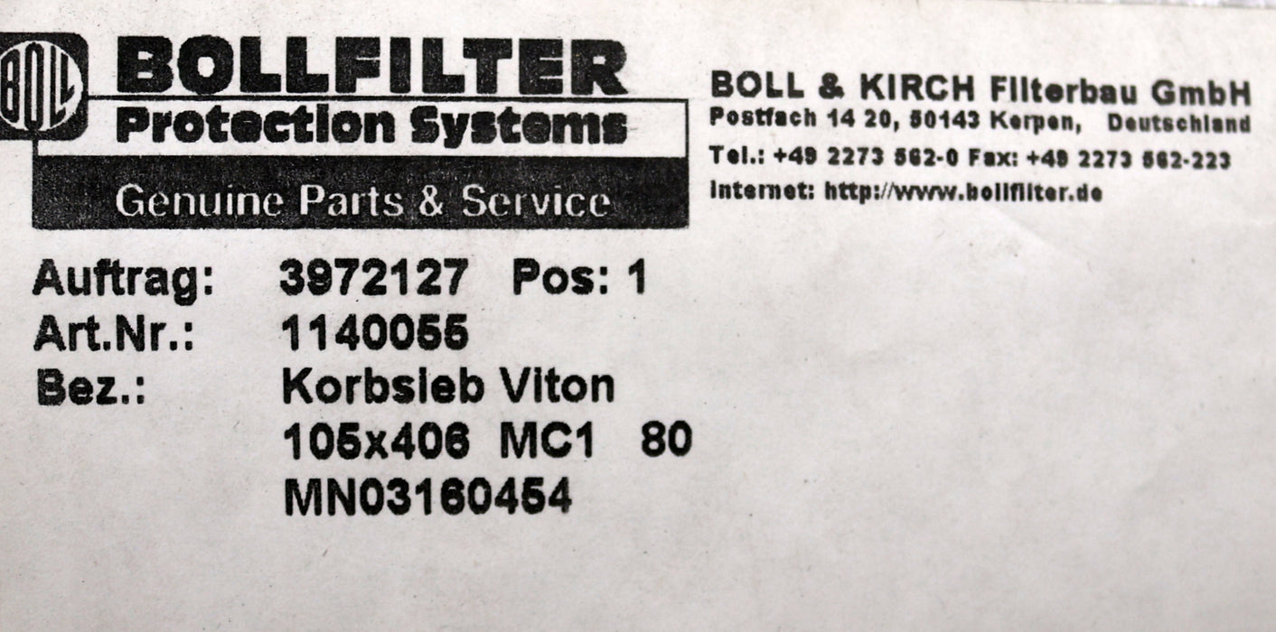 Bild des Artikels BOLLFILTER-Korbsieb-VITON-Größe-Ø105x406mm-Art.Nr.-1140055-MC1-80-unbenutzt