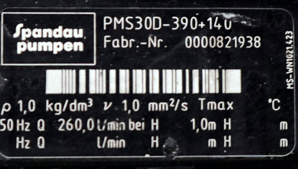 Bild des Artikels SPANDAU-PUMPEN-Eintauchpumpe-PMS30D-390+140-Eintauchtiefe-390mm-1,0kg/dm³