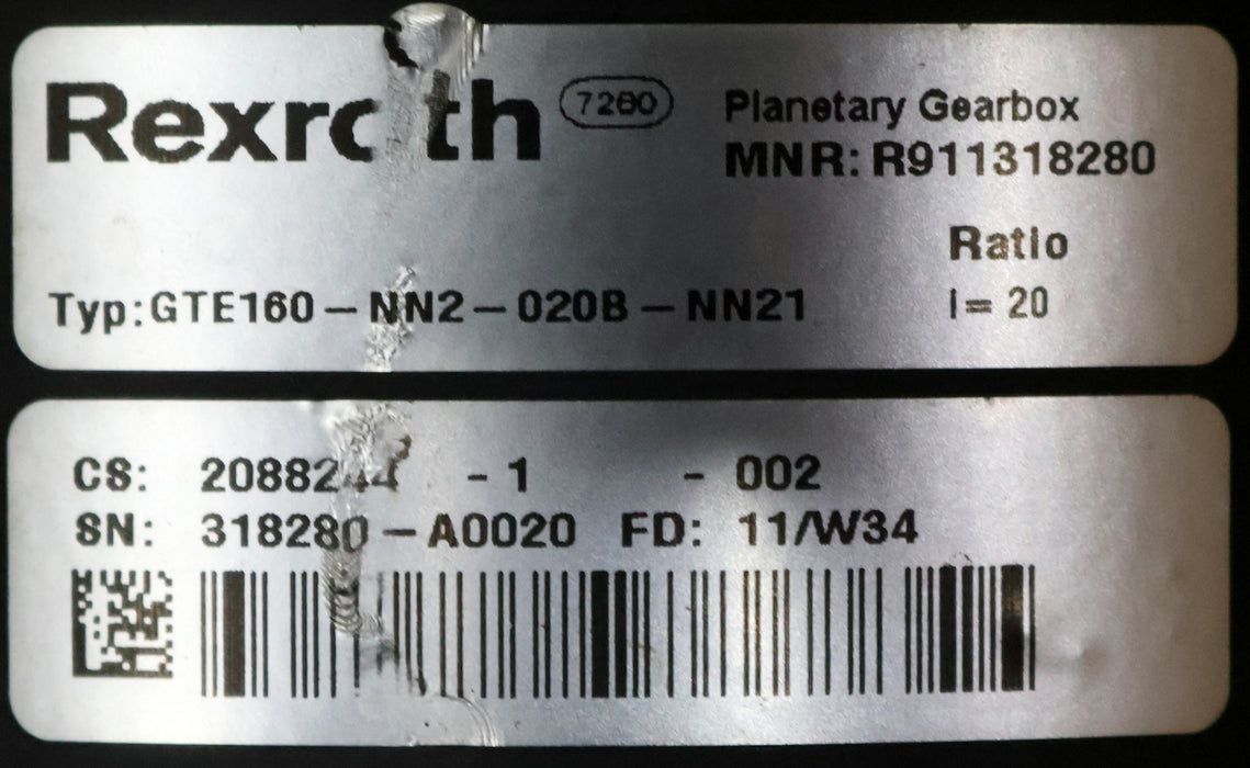Bild des Artikels REXROTH-Planetengetriebe-Planetary-Gearbox-GTE160-NN2-020B-NN21-MNR:-R911318280