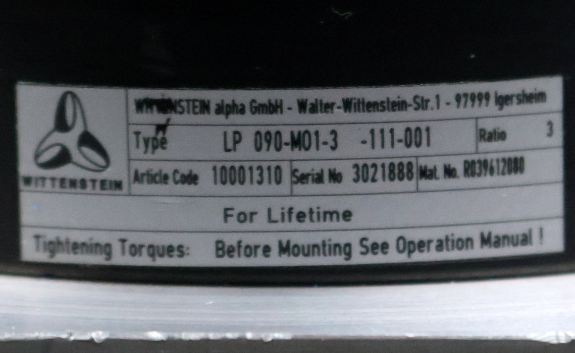 Bild des Artikels WITTENSTEIN-Alpha-Getriebe-LP-090-m01-3-111-001-Article-Code-10001310