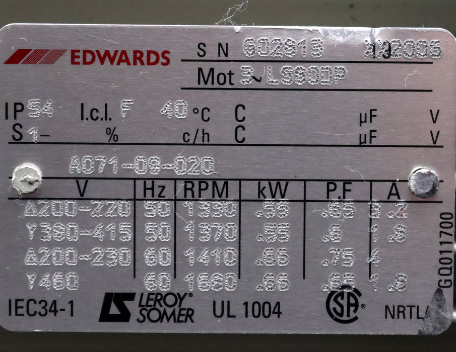Bild des Artikels EDWARDS-Zweistufige-Drehschieberpumpe-Model-E2M18-Code-No.-A363-10-940