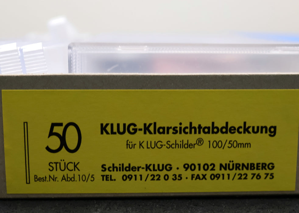 Bild des Artikels SCHILDER-KLUG-Rohrkennzeichnung-50x-Schilder+Klarsichtabdeckung+Halter+Band