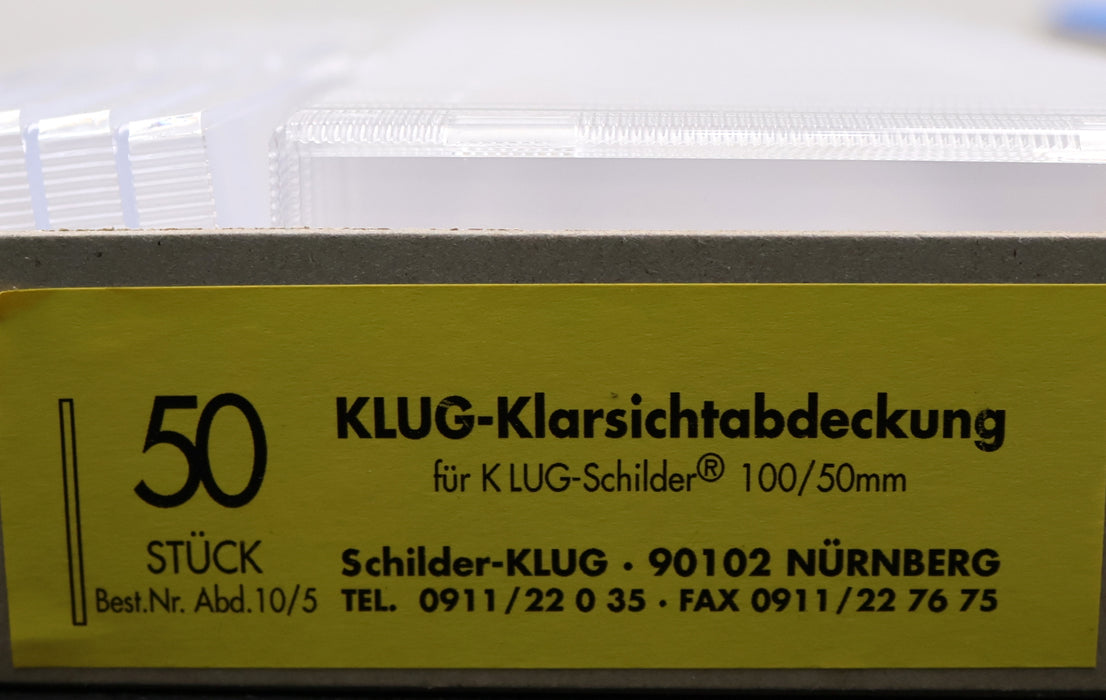 Bild des Artikels SCHILDER-KLUG-Rohrkennzeichnung-50x-Schilder-mit-Nuten-+-Klarsichtsabdeckung