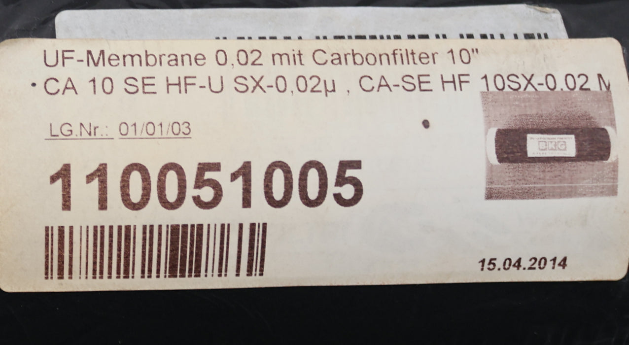 Bild des Artikels BKG-UF-Membrane-0,02-mit-Carbonfilter-10''-CA-10-SE-HF-U-SX-0,02µ-unbenutzt