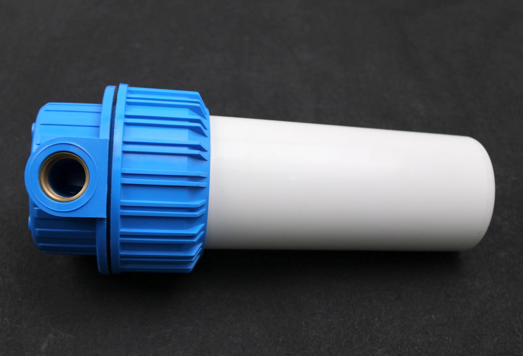 Bild des Artikels Filtergehäuse-10"-Anschlüsse-3/4''-IG-Tasse-weiß-Deckel-Blau-unbenutzt