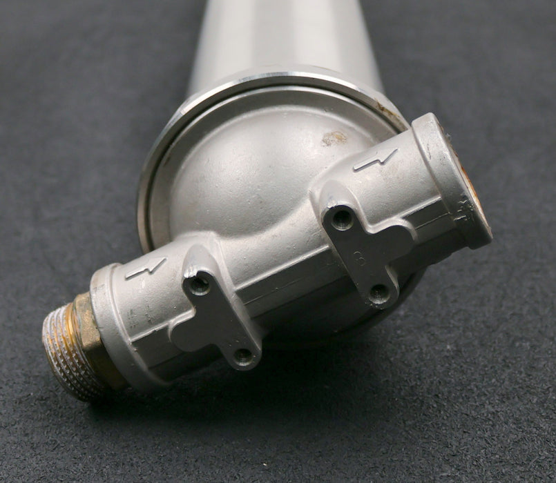 Bild des Artikels 20''-Edelstahl-Filtergehäuse-Anschluß-1''-IG-Abmessungen-640x-Ø105,7mm-gebraucht