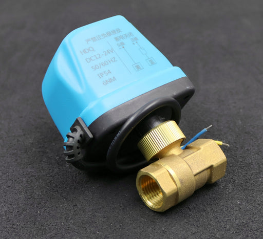 Bild des Artikels 2-Wege-Kugelhahn-elektrisch-Model-HDQ-12-24VDC-50/60Hz-IP54-6Nm-DN15-PN16-1/2''