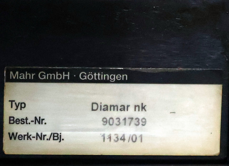 Bild des Artikels MAHR-MWF-DIAMAR-nk-Best.Nr.-9031739-Verzahnungsprüfgerät-mit-Plananschlag-BJ`01