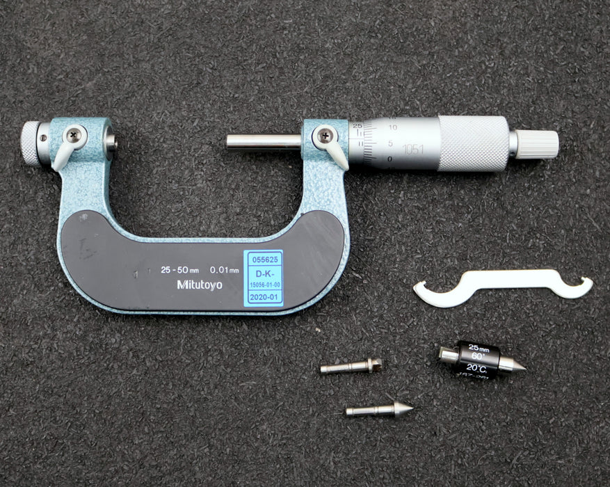 Bild des Artikels MITUTOYO-Gewinde-Messschraube-No.-126-126-mit-Messeinsätzen-126-804-M4C-und-M4V