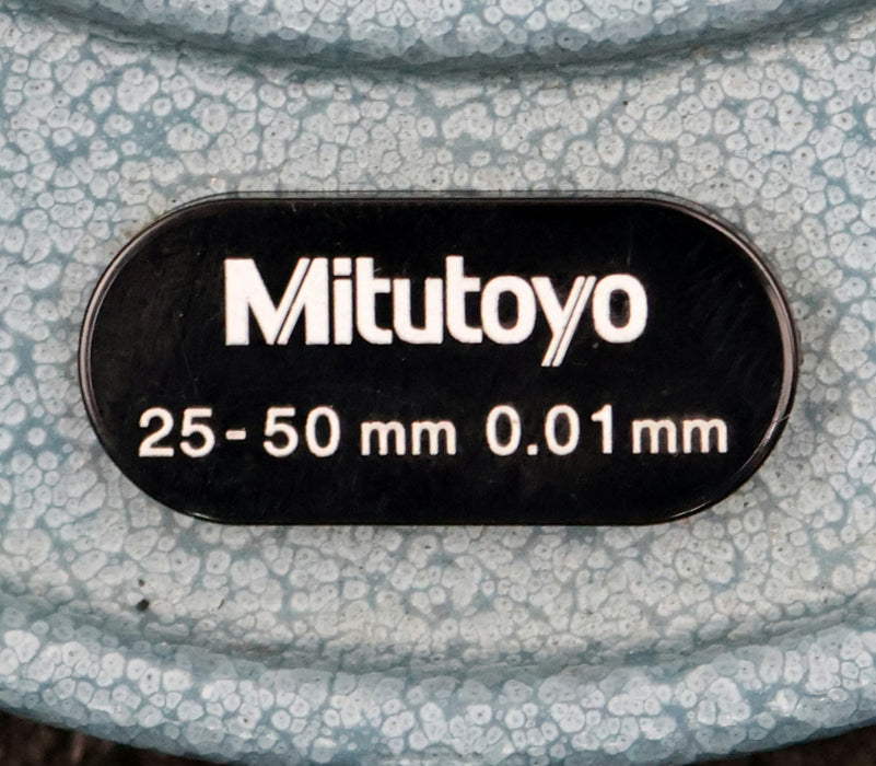 Bild des Artikels MITUTOYO-Bügelmessschraube-No.-122-102-mit-schmalen-Messflächen-für-Ø-25-50mm