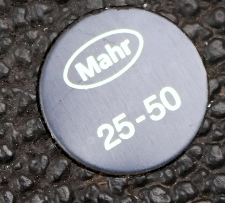 Bild des Artikels MAHR-Bügelmessschraube-für-Ø-25-50mm-Messauflösung-10µm-+-Prüfnormal-25mm-Länge