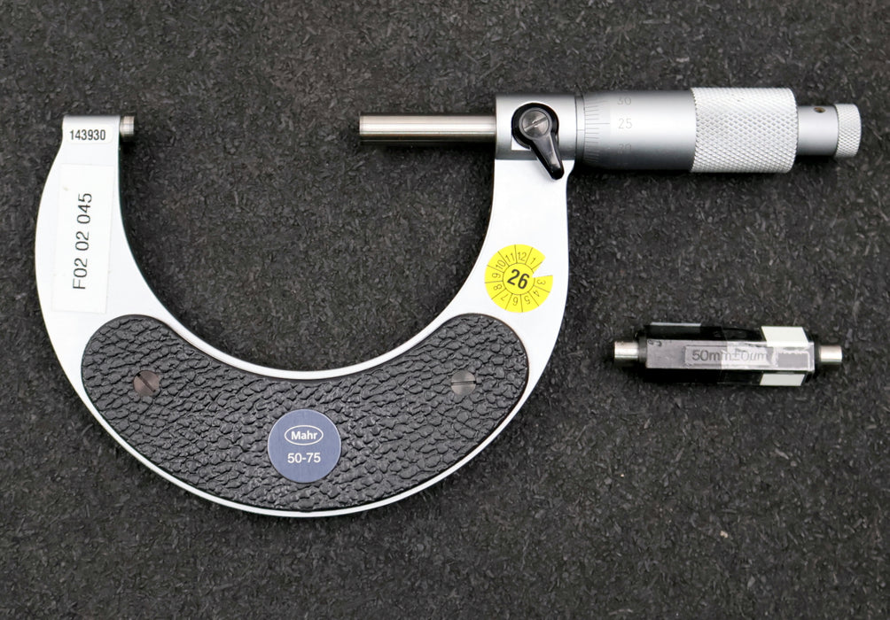 Bild des Artikels MAHR-Bügelmessschraube-für-Ø-50-75mm-Messauflösung-10µm-+-Prüfnormal-50mm-Länge