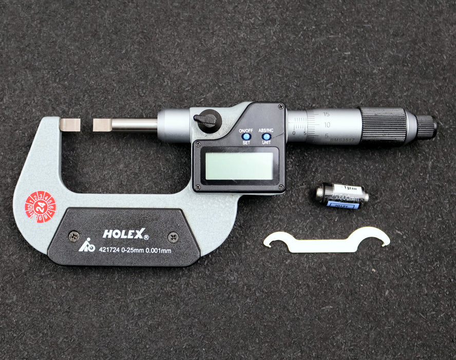 Bild des Artikels HOLEX-HOFFMANN-Digitale-Bügelmessschraube-No.-421724-schmale-Messflächen