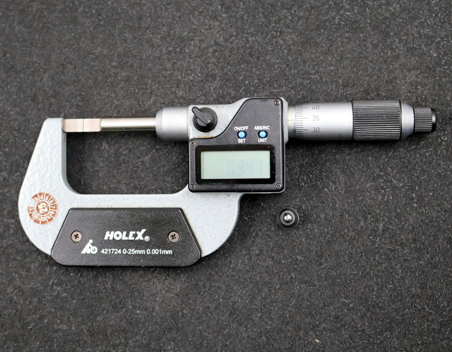 Bild des Artikels HOLEX-HOFFMANN-Digitale-Bügelmessschraube-No.-421724-mit-schmalen-Messflächen