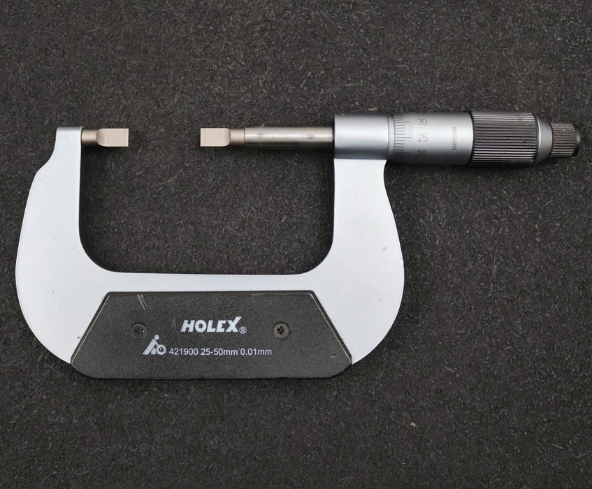 Bild des Artikels HOLEX-HOFFMANN-Nuten-Bügelmessschraube-No.-421900-mit-schmalen-Messflächen