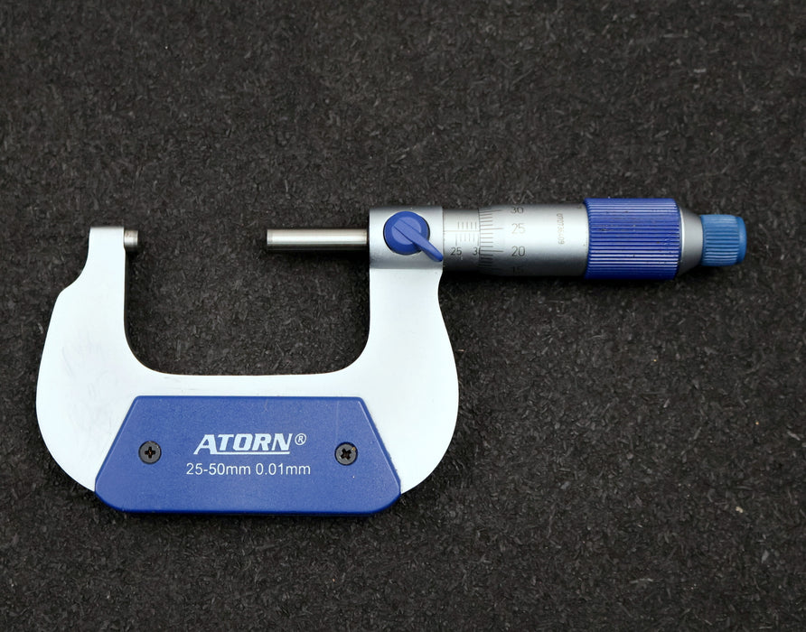 Bild des Artikels ATORN-Bügelmessschraube-No.-3005044-für-Ø-25-50mm-Messauflösung-10µm-in-Etui