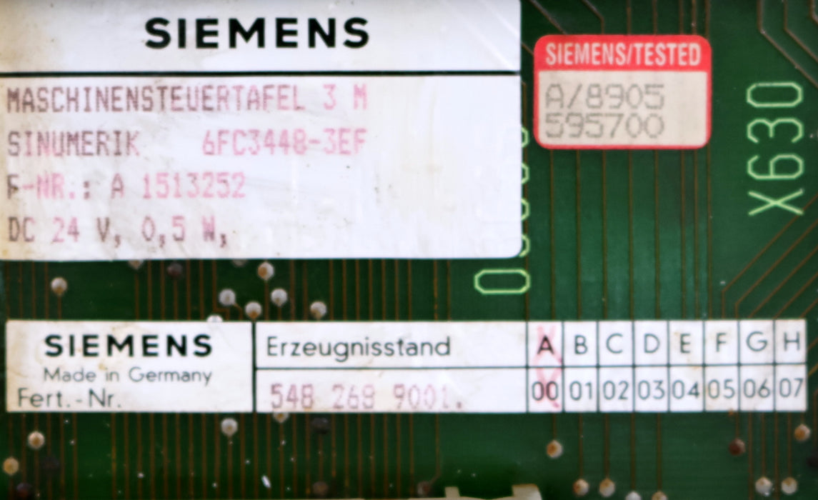 Bild des Artikels SIEMENS-SINUMERIK-Maschinensteuertafel-6FC3448-3EF-5482689001.00-A