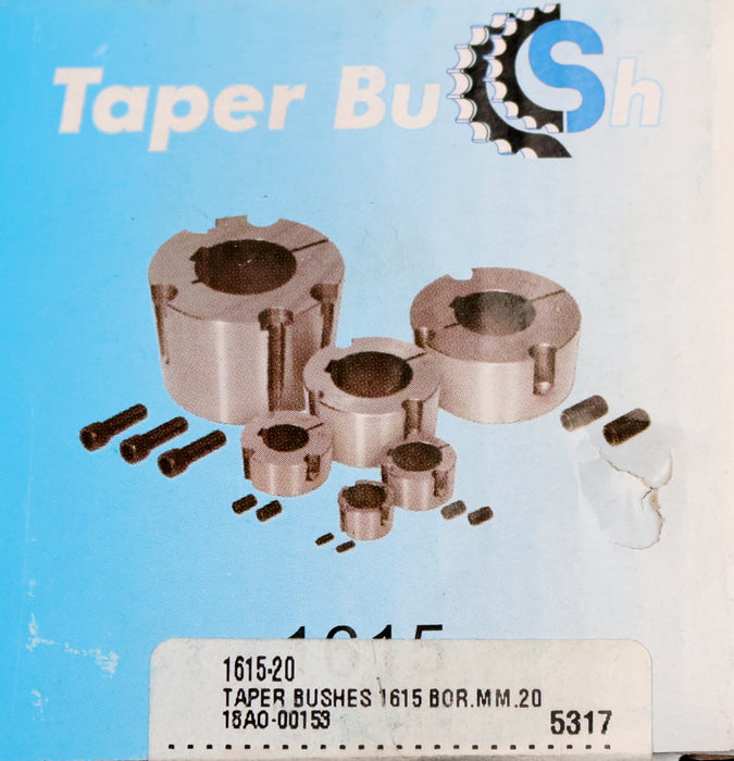 Bild des Artikels 2x-konische-Spannbuchse-Taper-bush-1615/20-BohrungsØ-20mm-24.162.020-aus-Stahl
