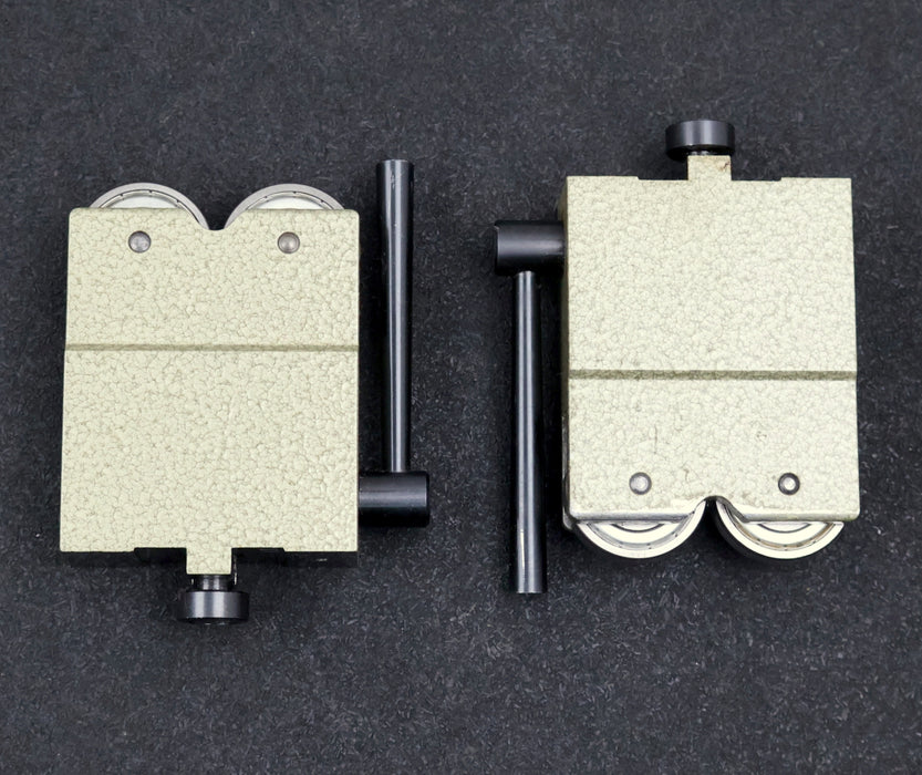 Bild des Artikels 2x-Rollenböcke-für-Rundlaufprüfgeräte-Rollenhöhe-106mm-für-Nutbreite-12mm