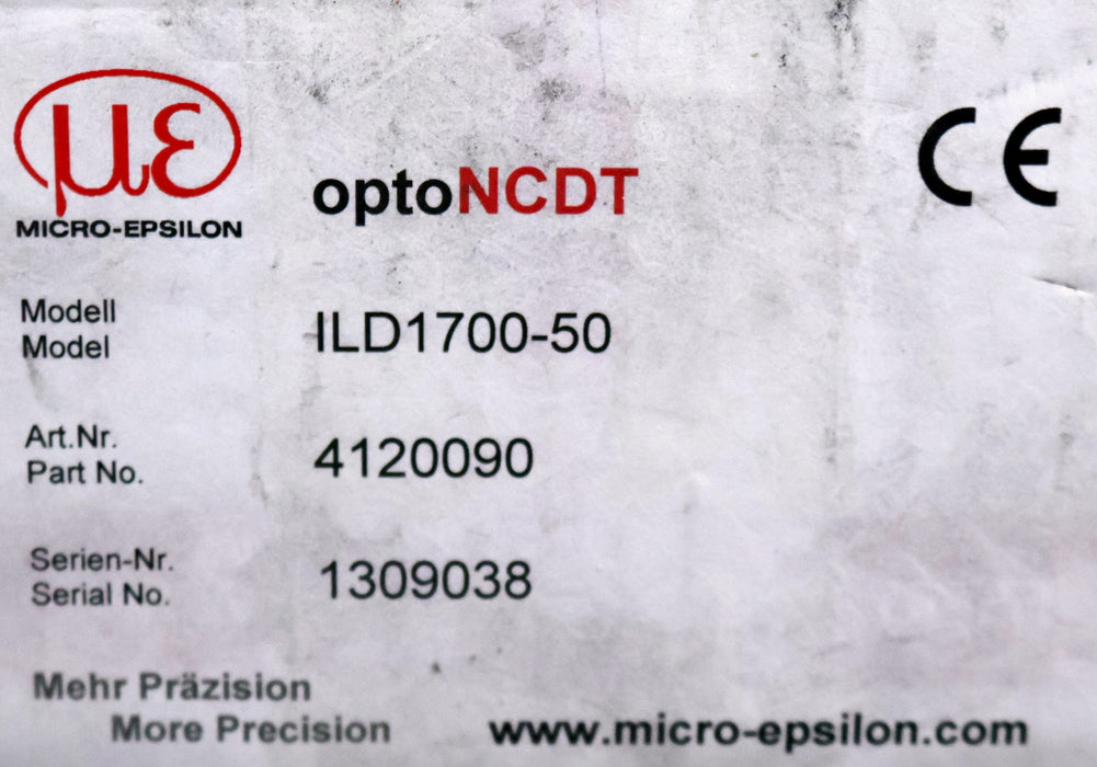 Bild des Artikels MICRO-EPSILON-Intelligenter-optischer-Wegsensor-optoNCDT-ILD1700-50-Nr.-4120090