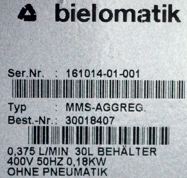 Bild des Artikels BIELOMATIK-Minimalmengen-Schmiersystem-MMS-Aggregat-max.-25bar-Typ-3001807