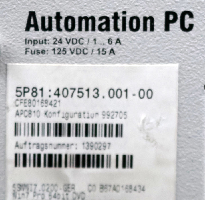 Bild des Artikels B&R-AUTOMATION-PC-2-Slot-APC810-Type-5PC810.SX02-00-Rev.-F6-WIN7-Pro-64bit-DVD