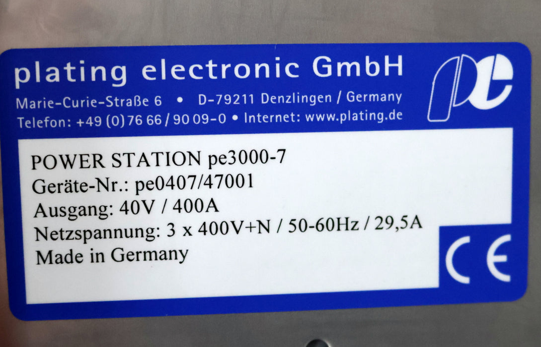 Bild des Artikels PLATING-ELECTRONIC-Power-Station-pe3000-7-Geräte-Nr.-PE0407/47001-40VDC/400A
