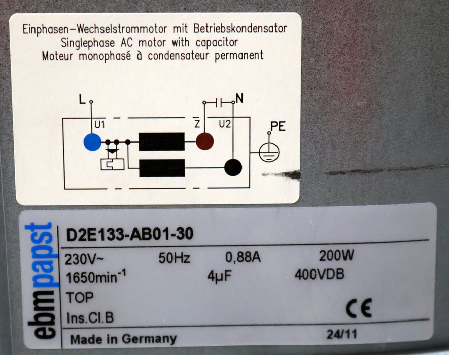 Bild des Artikels EBM-PAPST-Lüftereinheit-D2E133-AB01-30-230VAC-50Hz-200W-1650U/min-unbenutzt