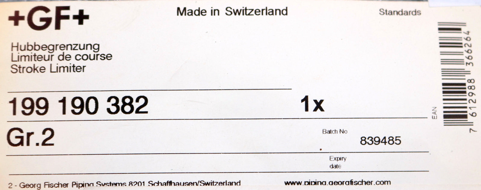 Bild des Artikels GEORG-FISCHER-+GF+-Hubbegrenzung-Signet-Art.Nr.-199-190-382-Größe-2