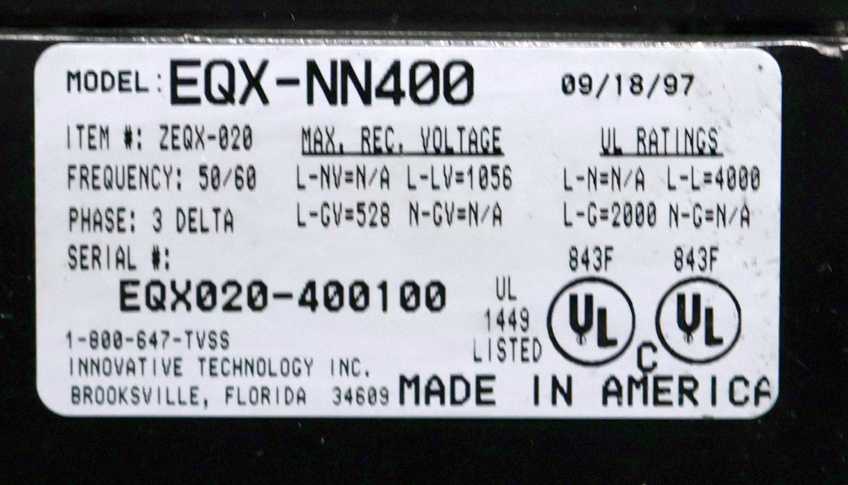 Bild des Artikels INNOVATIVE-TECHNOLOGY-INC.-EQUALIZER-EQX-NN400-SN-EQX020-400100-Item-ZEQX-020