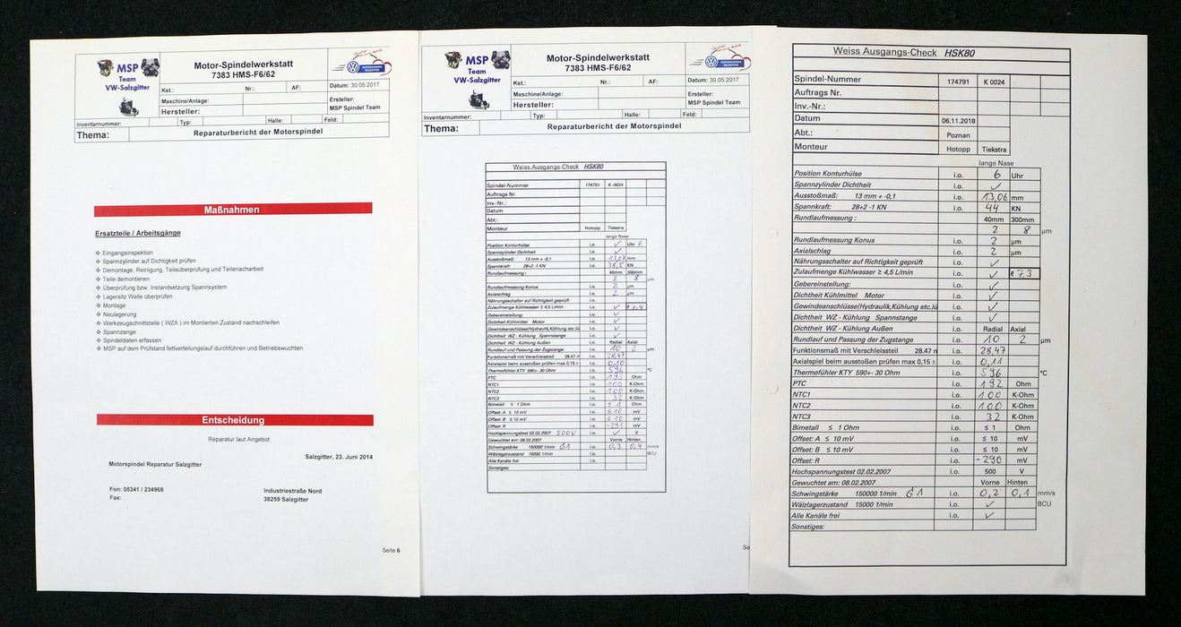 Bild des Artikels WEISS-/-GROB-Motorspindel-174791-Seriennummer-K-0024-Revidiert-2018