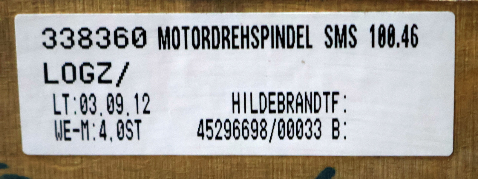 Bild des Artikels KESSLER-/-FELSOMAT-revidierte-Motorspindel-SMS-100.46-649.382-Spindeltype