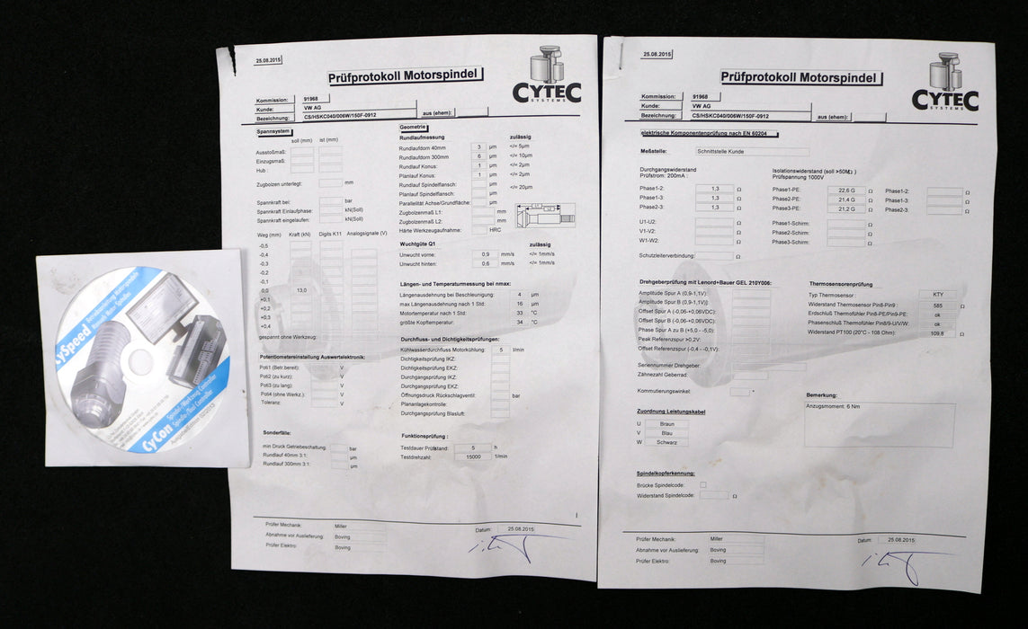 Bild des Artikels CySpeed-Motorspindel-CS/HSK40/006W/150F-0912-in-Holzkiste-mit-Prüfprotokoll