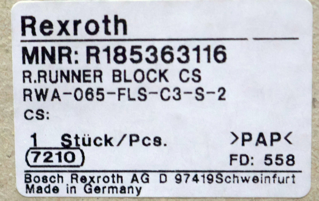 Bild des Artikels REXROTH-Rollenwagen-Block-CS-R185363116-RWA-065-FLS-C3-S-2-roller-runner