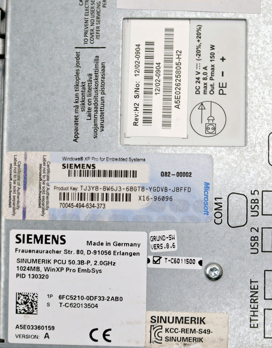 Bild des Artikels SIEMENS-SINUMERIK-PCU-50.3B-P-2GHz-1024MB-WINXP-Pro-EmbSys-PID-130320