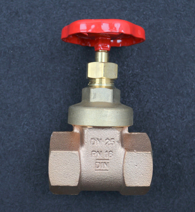 Bild des Artikels MFB-Messing-Absperrventil-mit-Handrad-DN25-PN16-Anschlüssen-1"-Schieberventil