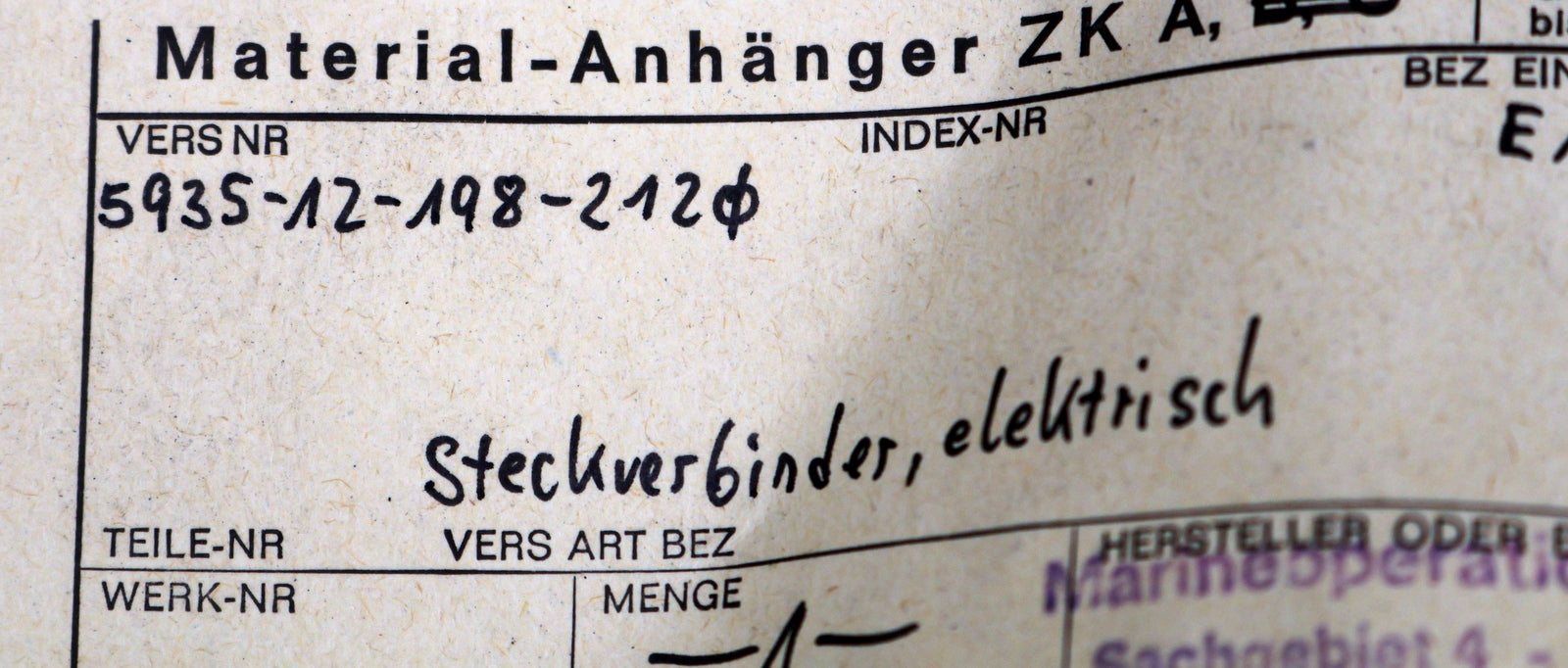 Bild des Artikels CANNON-G-6-Pol-Steckverbinder-VG95234-B1-20-8PN-gebraucht