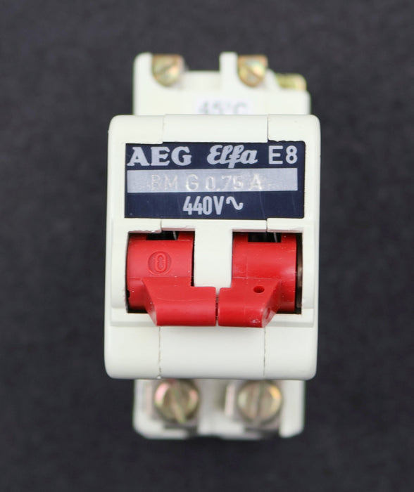 Bild des Artikels AEG-Schutzschalter-ELFA-E8-440VAC-BM-G-0,75A-unbenutzt