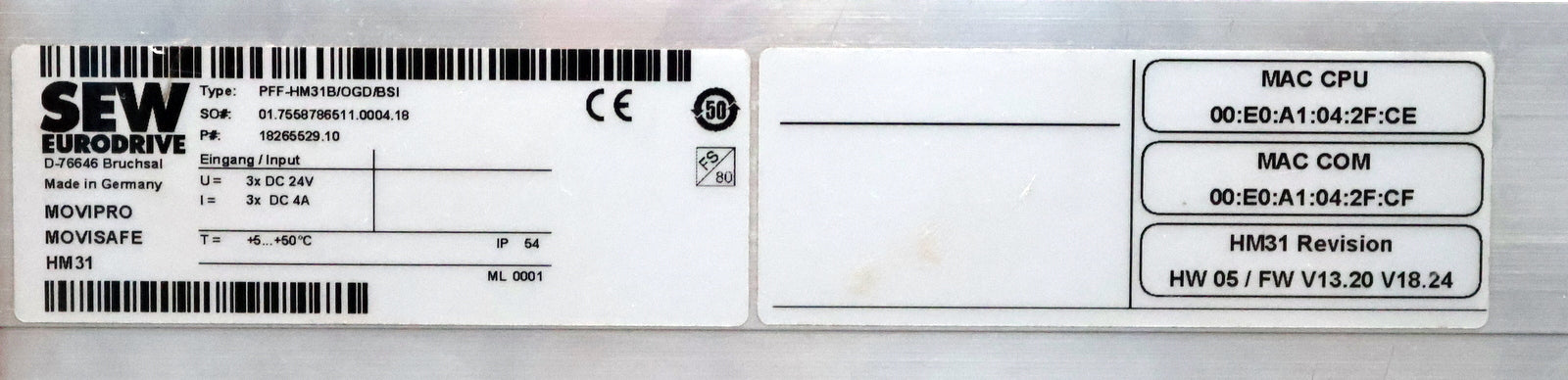 Bild des Artikels SEW-MOVIPRO-MOVISAFE-HM31-Sicherheitssteuerung-PFF-HM31B/OGD/BSI